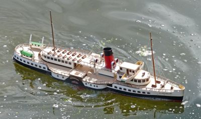 Maid of the Loch
This model of Loch Lomond's Maid of the Loch paddle steamer was sailed by Helensburgh and District Modellers Club off Helensburgh pier as part of the bicentenary celebrations on Saturday August 4 2012. Photo by Norman MacLeod.
