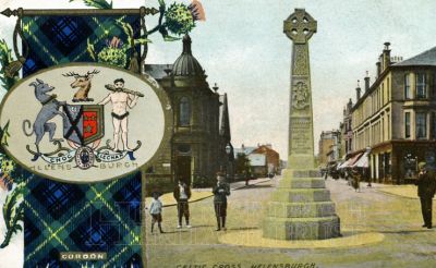 Centenary Cross
Old postcard with the centenary cross in the middle of Colquhoun Square, and the coat of arms.
