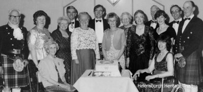 40th anniversary
The Helensburgh and District branch of the Royal Scottish Country Dance Society held its 40th anniversary party at the Commodore Hotel in 1992. Back row from left: Tom McInally, Tom Tudhope, Jessie Gilvear, George Rennie, Allan Carrie; middle row: Tom Savage, Moira Thomson, Margaret Savage, Dorothy Capstick, Dorothy Reid, Alma Traill, Anne Thorn, Dargie Henderson; seated: Norah Dunn and Sue Ashby. Image supplied by Anne Thorn.

