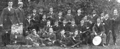 Boys Brigade Band
Officers and boys of a Helensburgh Boys Brigade band, circa 1896. Image supplied by Sue Taylor.
