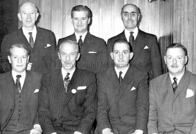 Business Dinner
Committee members of Helensburgh Business Club at their annual dinner in the Queen's Hotel in November 1969. Standing (from left) Angus Wylie, president Sam F.Graham, R.Simpson; seated I.H.Condie, secretary J.Birrell, W.D.Rankin and D.McNaughtan.
