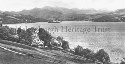 Gareloch from Rahane
A view towards Garelochhead, with two merchant ships at anchor. Date unknown.
