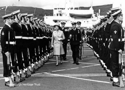 PM in Churchill
The Queen inspects Royal Navy personnel at the then Clyde Naval Base at Faslane in 1972. Photo by Brian Averell for the Helensburgh Advertiser.
