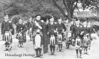 Helensburgh Pipe Band
The pipe band is probably pictured in Hermitage Park. Image date unknown.
