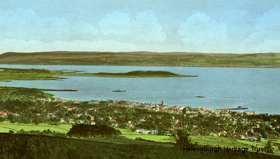 Helensburgh from above
A colour version of a well known view of Helensburgh from above the Highlandman's road, with two steamers heading for Craigendoran pier, circa 1939.
