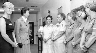 HRH The Princess Royal
Princess Anne talks to staff at the Jeanie Deans Unit in the grounds of the Victoria Infirmary in Helensburgh on a visit on August 19 1998. She previously visited the unit, which closed in 2007, on February 5 1990.
