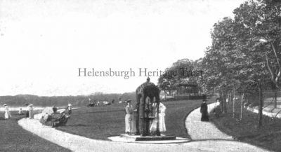 Kidston Park
A drinking fountain at Kidston Park, with the bandstand in the distance, circa 1908.
