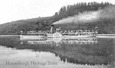 Loch Lomond steamer
This picture of a steamer, probably the SS St George, in Luss Straits was published by C.R.Gilchrist & Sons, Alexandria, circa 1926.

