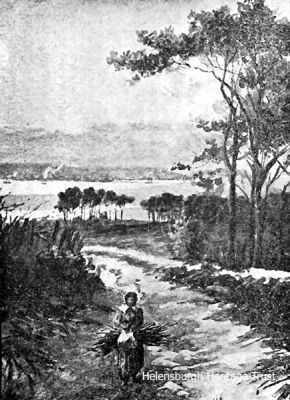 A sketch of a young woman collecting firewood on the Old Luss Road, which runs from Helensburgh over the hill to Loch Lomond, and passes through Helensburgh Golf Club. Image c1910.
Keywords: Old Luss Road