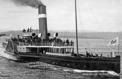 Redgauntlet
The Clyde paddle steamer Redgauntlet saw service as a World War One minesweeper. Built by Barclay Curle in 1895 for the North British Railway, she served on the Craigendoran to Rothesay route. In August 1899 she ran on to rocks off Arran in a gale and was badly holed, but the captain ran her up the beach so that crew and passengers could be rescued. After repairs, she was moved to the Forth in 1909 and then sold to the Galloway Steam Packet Company. Later she went to Algeria and was broken up about 1934. Image circa 1925.

