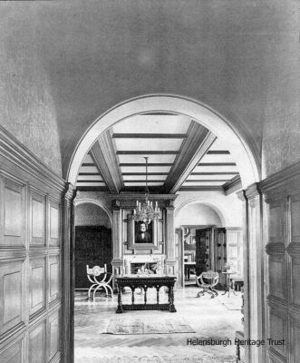 Redtower
An early interior image of Redtower, 4 Douglas Drive West, Helensburgh, a red sandstone chateau-like mansion built in 1898 by distinguished local architect William Leiper for grocer James Allan. At the end of the 20th century it was bought by the Roman Catholic Diocese of Glasgow and used as a drug rehabilitation centre, but it has since reverted to private use and the name has been changed to Redtowers. Image supplied by Dr Nigel Allan.
