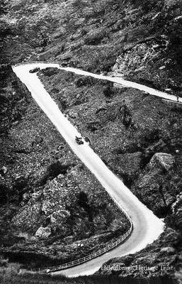Rest and Be Thankful
A hairpin bend on the old Rest and Be Thankful Road at Glencroe, near Arrochar. Image circa 1927.
