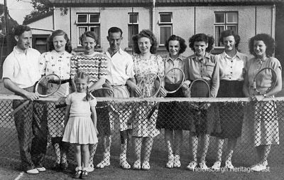 Rhu tennis
This group of tennis players at Rhu was photographed by well known Helensburgh photographer Bill Benzie. Image date unknown. Any further information would be most welcome.
