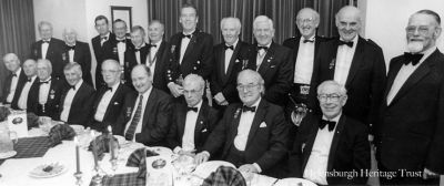 Past presidents dine
A dinner for past presidents of Helensburgh Rotary Club held in the Rosslea Hall Hotel, Rhu, in 1998. The guest speaker was the Rev James Simpson who was famous for a book of Christmas jokes and had been minister of Dornoch Cathedral. Front: Mel McDonald, Cyril Thompson, Fraser Nicol, Jim McBlane, Gordon Burgess, Donald Fullarton, Hamish Andrew, Bill Morrison, Jim Strange; back: Stan Latimer, Angus Wylie, Rev David Clark, Ron Dunachie, Ian Mowat, 1998 president Graham Smith, Malcolm Jones, Rev James Simpson, George Boyd, David Arthur, Gordon Hattle, Rex Cook.
