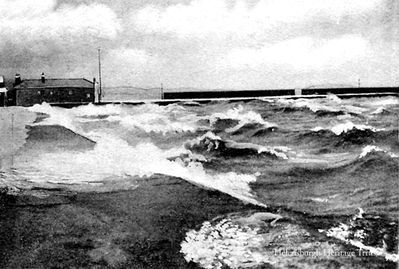 Seafront storm
Looking east towards the pier on a stormy day, circa 1907.
