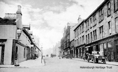 Lower Sinclair Street
Looking north up Sinclair Street, Helensburgh, from Clyde Street. The shop on the right is John Mitchell, wine merchant and grocer. Image by D.R.McCulloch, 62 West Clyde Street, date unknown.
