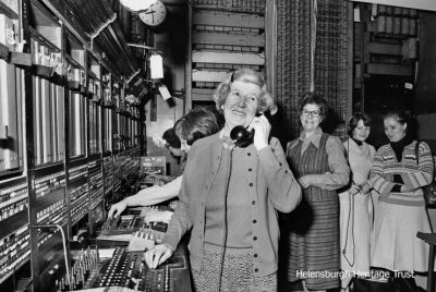 Telephone Exchange staff
Staff at the Helensburgh telephone exchange pictured on the last day the exchange operated, October 3 1978. Among those pictured are Peggy McKenzie, Celia Friel, Brenda Copeland, Trixie Dodds and Lexie Caldwell. This image is copyright Helensburgh photographer Brian Averell, who kindly gave permission for it to be published on this website.
