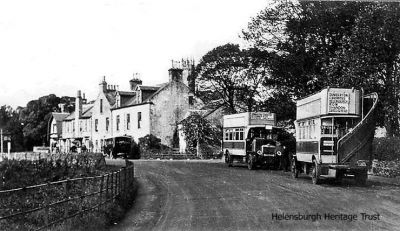 Open air travel
'A' Type open top buses of the 1920s parked at Rhu. Image kindly supplied by Donald John Chisholm.
