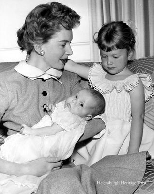 Proud mum Deborah Kerr
Helensburgh film star Deborah Kerr is pictured with her daughters, Melanie Jane (3) and baby Francesca. Image circa 1952.
