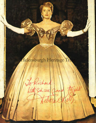 Deborah in 'The King and I'
Oscar-winning Helensburgh film and stage star Deborah Kerr CBE, who died in Suffolk on October 16 2007 at the age of 86, autographed this picture of her in costume for the musical â€˜The King and I' to a friend called Richard with the words â€œWith sincere good thoughtsâ€.
