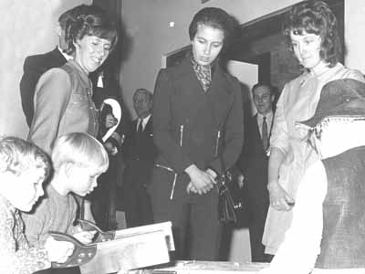 Royal Guest
HRH Princess Anne watches children at work in the Drumfork Club at Churchill in the late 1960s.
