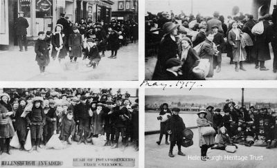 Potato seekers
Four images from 1917 of young potato seekers arriving in Helensburgh from Greenock. The local newspaper headline was 'Helensburgh Invaded!'
