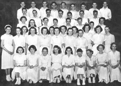 Hermitage School Concert
Pupils from 4th, 5th and 6th years who performed at the Hermitage School Concert in 1950. Image supplied by Iain McCulloch.
