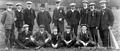 Mystery group
A well dressed group in the field between Helensburgh and Ardencaple, including an officer from the Training Ship Empress. The occasion and the date is not known. Image supplied by Malcolm LeMay.
