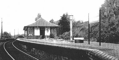 Arrochar Station
For many years Arrochar and Tarbet Station on the West Highland Line was the destination of a local service known as the 'Wee Arrochar' which ran several times a day from Craigendoran.  It was a push-and-pull train with a tank engine always at the Craigendoran-bound end. Image date unknown.
