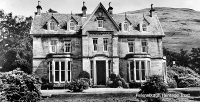 Arrochar House Hotel
Originally the ancestral seat of the Clan McFarlane, the hotel was founded in 1697. Originally Inverioch House, it became Arrochar House, then the Arrochar House Hotel which it was when this photo was taken. By 1950 it was owned and being run as a temperance hotel by Mrs Annie McLeod. In the 1970s Bobby Campbell from Alexandria bought it and changed the name to the Cobbler Hotel. In the 1980s Pam and Maurice Root-Reid bought the hotel from Mr Campbell, and they built a large extension to the right. In 2004 Wallace Arnold/Sheerings bought the hotel and changed the name to Claymore Hotel.
