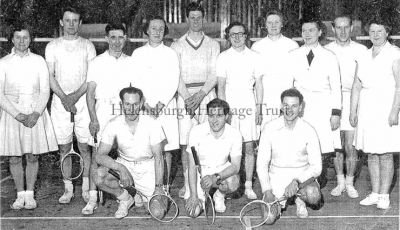 Badminton champs 1951
Finalists in the annual Helensburgh and District Badminton Tournament at the now demolished Drill Hall in East Princes Street in 1951 are pictured. They are Edith Mercer, John Penny, Stuart McNeil, Nanny Troop, Hugh Orr, Ella McNeil, Jean Watt, Muriel Miller, J.Wilson, May Galloway, Gordon Priest, Ian Manderson, and Arthur Reece. Image supplied by John Penny (2nd from left).
