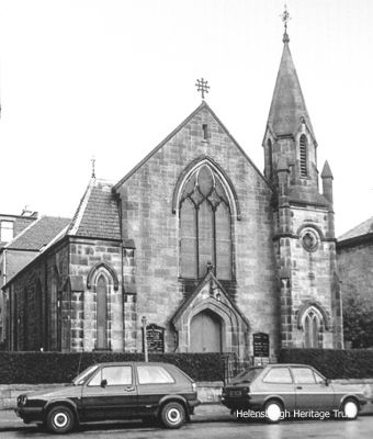 Baptist Church
The first meeting of Baptists in Helensburgh was in 1833. However they did not have their own building until 1886 when the present building at 7 East King Street was completed. Baptisms used to take place in the burn at the back of the church. Photo by Professor John Hume.
