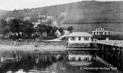 The pier at Barremman, Clynder, built about 1877 on the instructions of Robert Thom, owner of Barremman Estate, is pictured, circa 1903. It was blown up by the Army in November 1967 as it was the cheapest way to demolish the pier, which had become unsafe.
