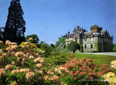 Cameron House
Cameron House at Duck Bay, Loch Lomond, before it became a luxury hotel. It was the family home of Patrick Telfer Smollett and his wife Gina, and was surrounded by 25 acres of gardens which for some years he operated as a Bear Park before he sold the property in 1986. The 18th century baronial mansion — for a time the home of 18th century novelist and poet Tobias Smollett — was steeped in Scottish history, and contained many unique and unusual collections. For three centuries, the Cameron House estate remained in the hands of the Smollett family, originally merchants and shipbuilders from Dumbarton and later wealthy landed gentry.
