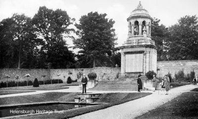 Burgh Cenotaph
A 1933 image of the Cenotaph in the Garden of Remembrance in Hermitage Park, Helensburgh, designed and built in 1923 by noted architect Alexander Nisbet Paterson and inspired by 'Glasgow Boy' artist James Whitelaw Hamilton, who encouraged Paterson to enter the design competition and suggested that the old walled garden of the original Hermitage House be used.
