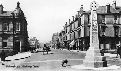 Centenary Monument
Looking west from Colquhoun Square along West Princes Street before the Centenary Monument was moved from the centre of the square to the north west quadrant. Provost Sam Bryden, who owned Macneur & Bryden's newsagent and gift shop in East Princes Street, Helensburgh, was the man responsible for the erection of the monument. Image circa 1908.
