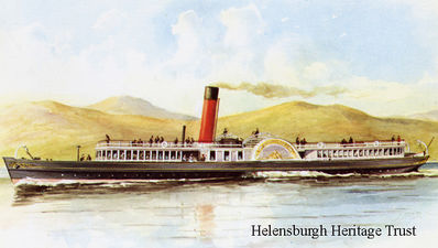 PS Chancellor
The 272-ton paddle steamer Chancellor, built by R.Chambers, Dumbarton, for the Loch Goil and Loch Long Steamboat Company for the Arrochar service. Sold in 1901 to interests at Ferrol, Spain, and renamed Commercio.

