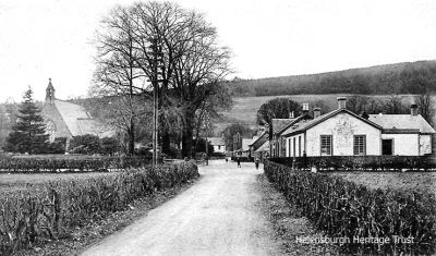 The Clachan
The Clachan area of Rosneath, with the school on the right and St Modan's Church on the left. Image date not known.
