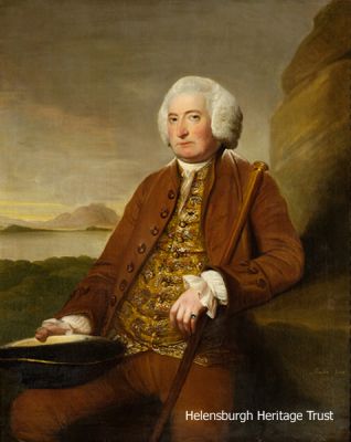 Sir James Colquhoun
A portrait of Sir James Colquhoun of Luss â€” who was succeeded by four others bearing the same name â€” who bought what was then Milligs and decided to develop it into what became Helensburgh, which was named after his wife Lady Helen. The portrait is believed to be by David Martin (1737-97), a painter of over 300 portraits and engraver. Born in Anstruther, Fife, he studied in London and Italy before gaining a reputation as a portrait painter. Image by courtesy of the current Baronet and Chief of Clan Colquhoun, Sir Malcolm Colquhoun of Luss.
