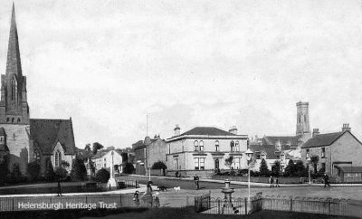Colquhoun Square
A 1926 image of Helensburgh's Colquhoun Square, looking north east from the south west quadrant where the water fountain was situated for some years.
