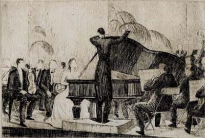 Conductor, engraving by Viola Paterson.
