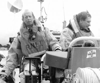 The Duke of Kent at Rhu
HRH The Duke of Kent on board the RNLI inshore rescue boat at Rhu on July 21 1994.
