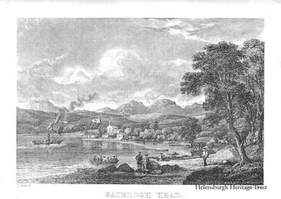 Gairloch Head
A print of Garelochhead probably from a book written by John M.Leighton around 1840, entitled "Strath Clutha or Beauties of the Clyde". The name J.Fleming is in the bottom left corner and the name Joseph Swan in the bottom right corner. John Fleming was a Greenock artist who lived from 1792-1845. Joseph Swan was a Glasgow engraver and, it would appear, something of an entrepreneur. Image supplied by Stewart Noble.
