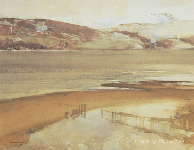 The Gareloch, by Flint
The Gareloch from Shandon, painted in 1918 by Sir William Russell Flint. Born in Edinburgh in 1880, Flint’s remarkable talent was discovered at an early age. He studied at the Royal Institution School of Art in Edinburgh and after serving an apprenticeship at a printing works, he moved to London aged 20 to become a medical illustrator. In 1903 he joined the Illustrated London News, then served in World War One and became Admiralty Assistant Overseer - Airships. After the war his artistic career flourished.
