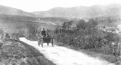 Glen Fruin
A trap goes down the hill towards Drumfad Farm in Glen Fruin. The picture was published by M. & J.Brown, Photographers and Miniature Painters, of West Bay Studio, Helensburgh, circa 1920.
