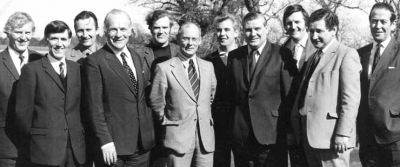 Helensburgh Pro-Am
The organising committee of the 1974 Helensburgh Golf Club Pro-Am. Image supplied by Iain McCulloch, who is seen (3rd left) with Matt Kirk, Colin McIntosh, Douglas Dalgleish, Jim Stark, unknown, Evan McGregor, Bert Goodwin, Ronnie Jeffrey, Stan Chalmers and Jimmy Cameron.
