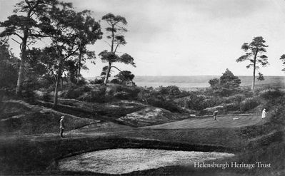 Helensburgh Golf Course
A player putts on one of the holes at Helensburgh Golf Club. Image circa 1929.

