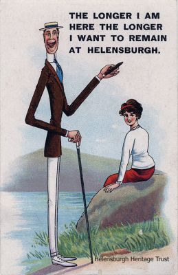 Novelty card
A novelty card suggesting Helensburgh is a good place for romance! Image date unknown.

