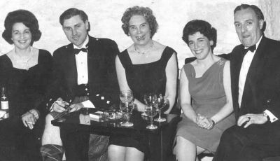 Victoria Infirmary Staff Dance
A group at a Helensburgh Victoria Infirmary staff dance attended by some 70 people in the Ardencaple Hotel, Rhu, in February 1966. From left are Nurse Mrs Glover, Mr Shearer, Matron Miss Cairns, and Nurse Mrs Shearer, and Bill Glover, chief ambulance controller at the Vale of Leven Hospital.
