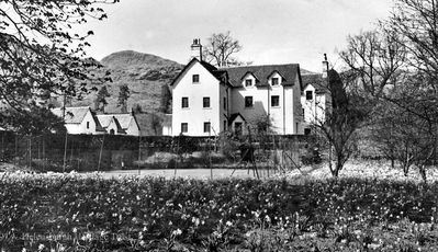 Inverarnan Hotel
An unusual view from the south east of the historic Drovers Inn, also known as Inverarnan Hotel, at Ardlui, which was established in 1705. Image circa 1965.
